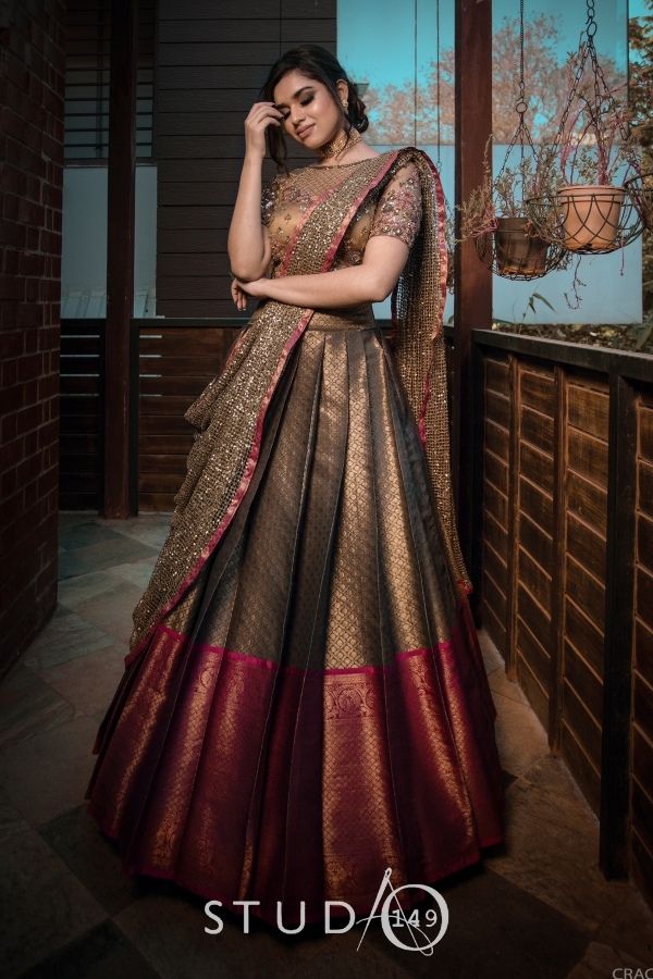 Best half sarees for wedding hotsell