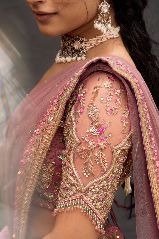 WEDDING BRIDAL LEHENGA IN RAW SILK