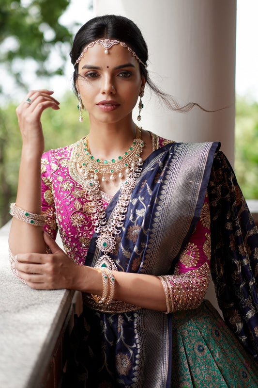 PLEATED TRADITIONAL BANARES LEHENGA