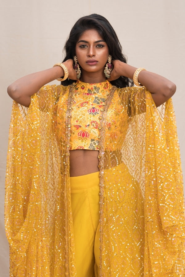 Designer Haldi Crop top Outfit Bridal Wear Studio 149 Fashion