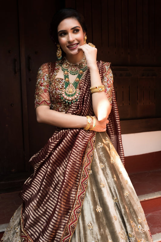 VELVET RECEPTION WEDDING LEHENGA