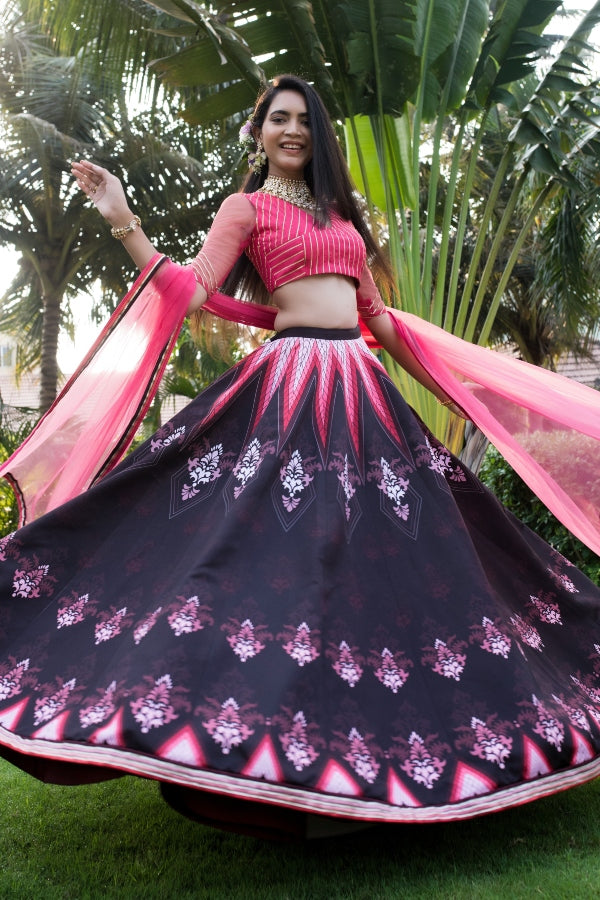 Printed bridal lehenga best sale