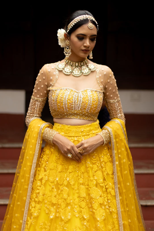 YELLOW BRIDAL WEDDING LEHENGA