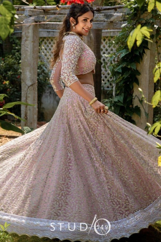 MONOCHROME BRIDAL DESIGNER LEHENGA