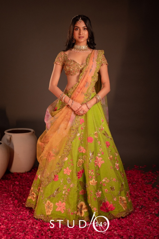 BRIDAL LEHENGA IN GREEN